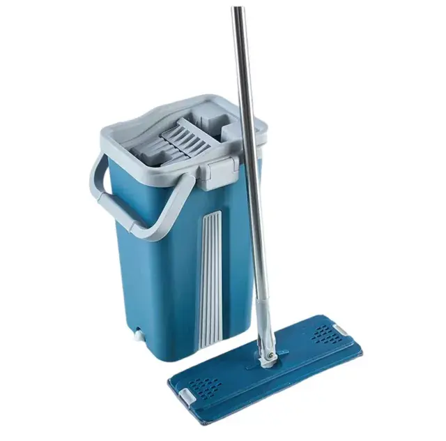 Microfibra Piso Plano Mop Limpeza Auto Lavagem Flat Hand Free Clean Mop com Balde Flat Mop