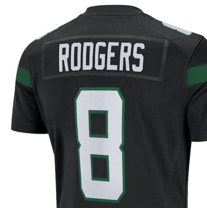 Готовый к отправке Нью-Йорк Aaron Rodgers черный лучшее качество сшитый американский футбольный трикотаж