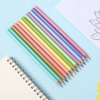 Ensemble de crayons de couleur ronds en bois personnalisés de 12 couleurs pour le bureau, crayons de couleur macaron pour le dessin artistique, modèle TBAY-NI80, fabriqué en Chine