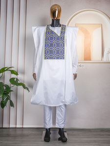 Vêtements africains H & D pour hommes, <span class=keywords><strong>Boubou</strong></span> <span class=keywords><strong>traditionnel</strong></span>, ensembles de 3 pièces, costumes pour les fêtes - Product Image 2