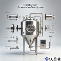 Fabricante OEM: Tanque de Fermentación Industrial Aislado con Revestimiento de Acero Inoxidable 316L, 200L, Certificado CE