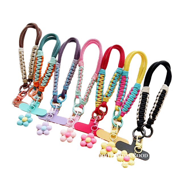Wholesale New Color Mobile Phone Strap Pendant Lanyard Holder Accessory Short Phone Case Wrist Strap Charm Polyester