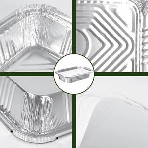 Hot Sale 300ml PP 10oz Aluminum <b>Foil</b> <b>Container</b> Food Packaging Disposable Microwavable Food Grade Cooking Meal Take Away Tray Lid - Product Image 3