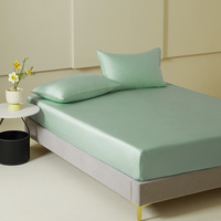 Vente en gros de draps plats jumeaux personnalisés 100% tissu en satin de soie pour drap de lit housse et draps plats en satin de polyester
