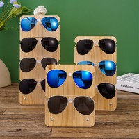 Nouveau présentoir de lunettes de soleil en bois naturel support de support de lunettes logo personnalisé