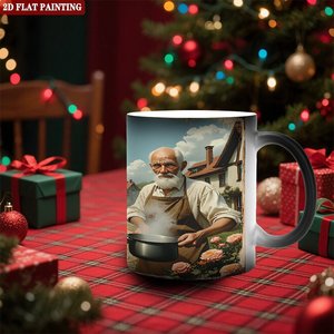 Mug en céramique noir givré 11 oz, tasse magique changeant de couleur à la chaleur, base antidérapante, ne raye pas, utilisation sur table - Product Image 2