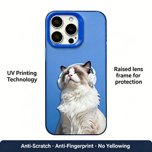 Funda de TPU Transparente Azul con Diseño de Gato Ragdoll con Audífonos, Funda Protectora Suave y Resistente a Impactos para <span class=keywords><strong>iPhone</strong></span> 17 16 15 14 13 <span class=keywords><strong>Pro</strong></span> Max - Product Image 4