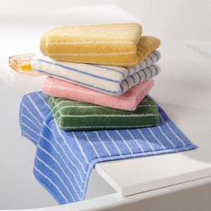 Serviette de toilette adulte 100% coton pur, douce, absorbante, épaisse, 34x34cm, avec broderie, tissage uni - Product Image 1