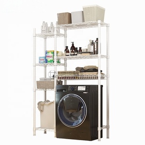 <span class=keywords><strong>Étagère</strong></span> de rangement réglable en acier au carbone de haute qualité, revêtement poudré blanc, pour machine à laver, <span class=keywords><strong>buanderie</strong></span> ou salle de bain - Product Image 1