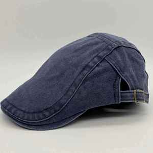 Boinas de algodón lavadas para hombre y mujer, gorras de cazador, gorras planas para taxista - Product Image 1