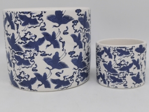 Macetas de Cerámica Azul y Blanca Pintadas <span class=keywords><strong>a</strong></span> <span class=keywords><strong>Mano</strong></span> de Jingdezhen, Cubiertas Vintage para Macetas de Flores y Suculentas, Decoración para Jardín y Hogar - Product Image 6
