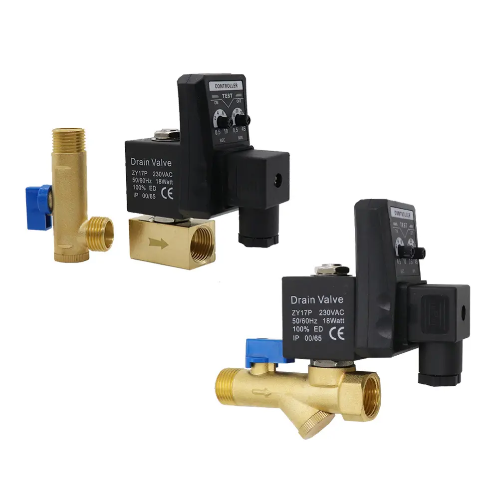 Válvula de auto-dreno para compressor de ar, escorredor eletrônico de temporização, interruptor elétrico, válvula solenoide ac220v, latão