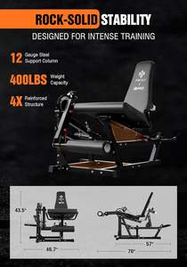 Máquina de Extensión y Curl de Piernas Ajustable Mikolo - Ejercicios Sentado y Acostado, Sistema de Cable para Gimnasio en Casa, Equipo de Entrenamiento de Piernas - Product Image 5