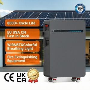Solar Power Storage System 16kWh 51.2V LiFePO4 IP65 Hybrid <b>Grid</b> Split Stackable Home Battery Backup Energy <b>Wall</b>-Mounted Design - Product Image 2