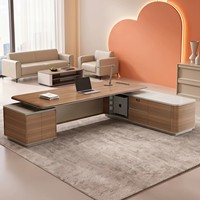Bureau de direction en bois de luxe, bureau du président, directeur général, mobilier de travail informatique haut de gamme, moderne, minimaliste, premium