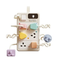 Jouet d'insertion de multiprise électrique Montessori pour tout-petits, activité de correspondance géométrique, planche d'activités avec lumière et son