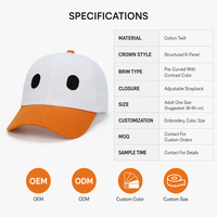Gorra de Béisbol Personalizada con Bordado de Pato, Estilo Urbano de Lujo, Unisex, de Sarga de Algodón con Visera en Contraste
