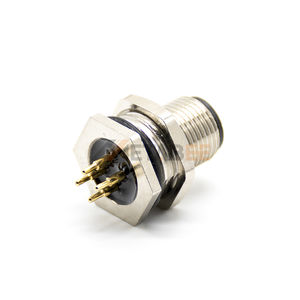 Panel Montajlı M12 Konnektör 4 Pin A Kodlu Erkek Düz PCB Bölme Jakı IP67 Sensör için - Product Image 2