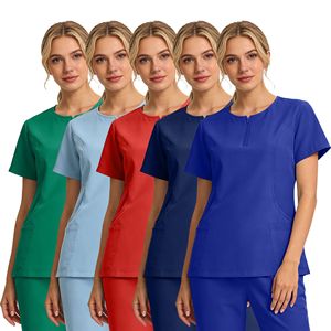 Women's Scrub Suit Set Moisture Wicking Split Uniform Hospital Workwear - Product Image 1