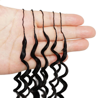 Extensions de cheveux en fibre protéinée de haute qualité, effet plumes, ondulations profondes, 170g/paquet, 16 pouces, mèches pré-tressées à pointe plumeuse