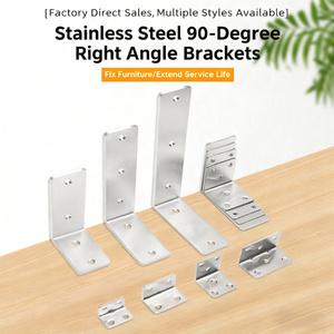 Support d'angle en acier inoxydable en gros épaissi 90 degrés simple face surface brossée connecteur Standard marque Haofeng - Product Image 3