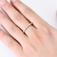 Bagues Alliance Éternité 2mm Moissanite avec Certificat en Argent Sterling 925 Bijoux de Mariage Tout Autour Cadeaux pour Femmes