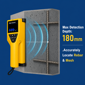 Detector Digital Portátil de Barras de Acero para Estructuras de Hormigón de Grado Industrial, Instrumento Inteligente de Medición NDT, Medición en Milímetros - Product Image 4
