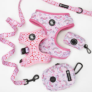 Conjunto de Arnés Personalizado para Perro con Correa y <span class=keywords><strong>Collar</strong></span> Ajustable de Neopreno, Arnés Antitirones para Perro, Correa y <span class=keywords><strong>Collar</strong></span> con Estampado Bonito - Product Image 2