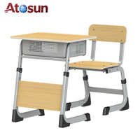 Meubles scolaires modernes, fournitures, bureau d'étudiant en bois réglable en hauteur et chaise, ensemble de table et de chaise de classe