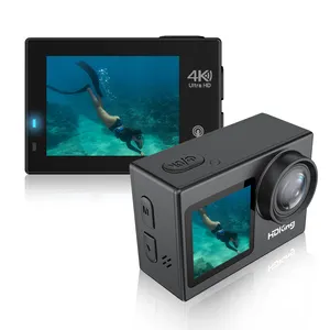 Hdking Dual Screen 64mp 48mp 5K 60fps Wifi Draadloze Shake Sport Cam Action Camera Voor Motorhelm