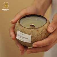 Bougie aromatique en cire de soja naturelle avec mèche en bois pour souvenir de mariage, boîte cadeau, bougie parfumée en coquille de noix de coco