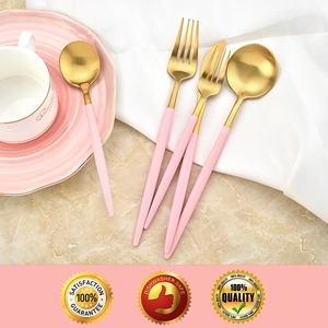 ชุดช้อนส้อมสแตนเลสสีทองและสีชมพู 18/10 สำหรับงานแต่งงาน ขายส่ง - Product Image 5