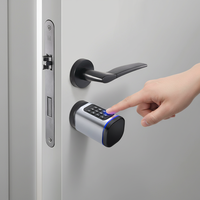 Serrure de porte intelligente en alliage d'aluminium, cylindre de type C, grade C, rechargeable, déverrouillage par application Tuya / Wi-Fi pour la maison et le bureau