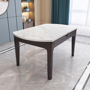 Table à manger rectangulaire extensible en chêne moderne, nouvelle vente chaude, pour maison de campagne, <span class=keywords><strong>appartement</strong></span>, hôtel, école, atelier - Product Image 1