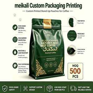 customized Vertical Styse Coffee <b>Bags</b> With Valve Zipper Top Recyclable Food Packaging Pouch for <b>Bean</b> Storage - Product Image 1