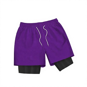 Men Nonwoven Solid Running Shorts Men Solid Purple Drawstring Shorts Quick Dry Casual Gym Fitness Workout Bottoms <b>Mid</b> Waist - Product Image 1