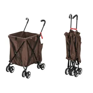 Rts Portable Folding Lichtgewicht Afneembare Canvas Opslag Bin Mand Boodschappentas Winkelwagen Wagon Trolley