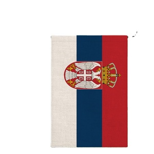 La décoration d'atmosphère unique de drapeau de jardin de cour de la Serbie peut être personnalisée 18*12 po - Product Image 1