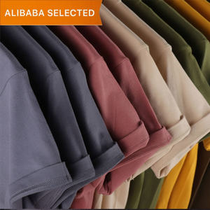 เสื้อยืดผ้าฝ้าย100% สำหรับผู้ชายเสื้อถักลายสีทึบสำหรับผู้ชายไซส์ใหญ่พิเศษ - Product Image 1
