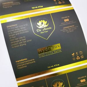 Luxury Custom Logo Printing <b>Gold</b> <b>Foil</b> Roll Biodegradable Waterproof Adhesive Vinyl Bottle Labels Sticker for Cosmetic Packaging - Product Image 4