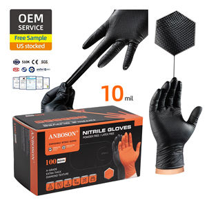 10Mil Vente en gros Industrielle En Caoutchouc Étanche De Protection Sécurité Travail Noir Gants En Nitrile Jetables Sans Poudre Fabricants - Product Image 1