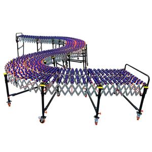 Esnek paten tekerlek yerçekimiyle taşımalı makaralı konveyör paslanmaz çelik genişletilebilir sistem alüminyum parça boşaltma ekipmanları - Product Image 1