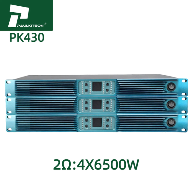Paulkitson PK430 2Ω Amplifier Hifi Audio System 4X3000w Sound Equipment Amplifiers Professional Class D Audio Power Amplifier
