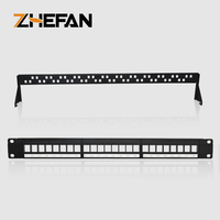 Zefan Factory OEM 24 48 Port Panel Patch 19 inci logam Matte UTP FTP Rj45 Cat6 Cat5e Panel Patch kosong