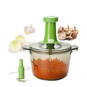1.5L 2L Multifunction Eco-Friendly White Plastic Press Type Manual <b>Vegetable</b> Grinder Garlic Onion Meat Grinder - Product Image 1