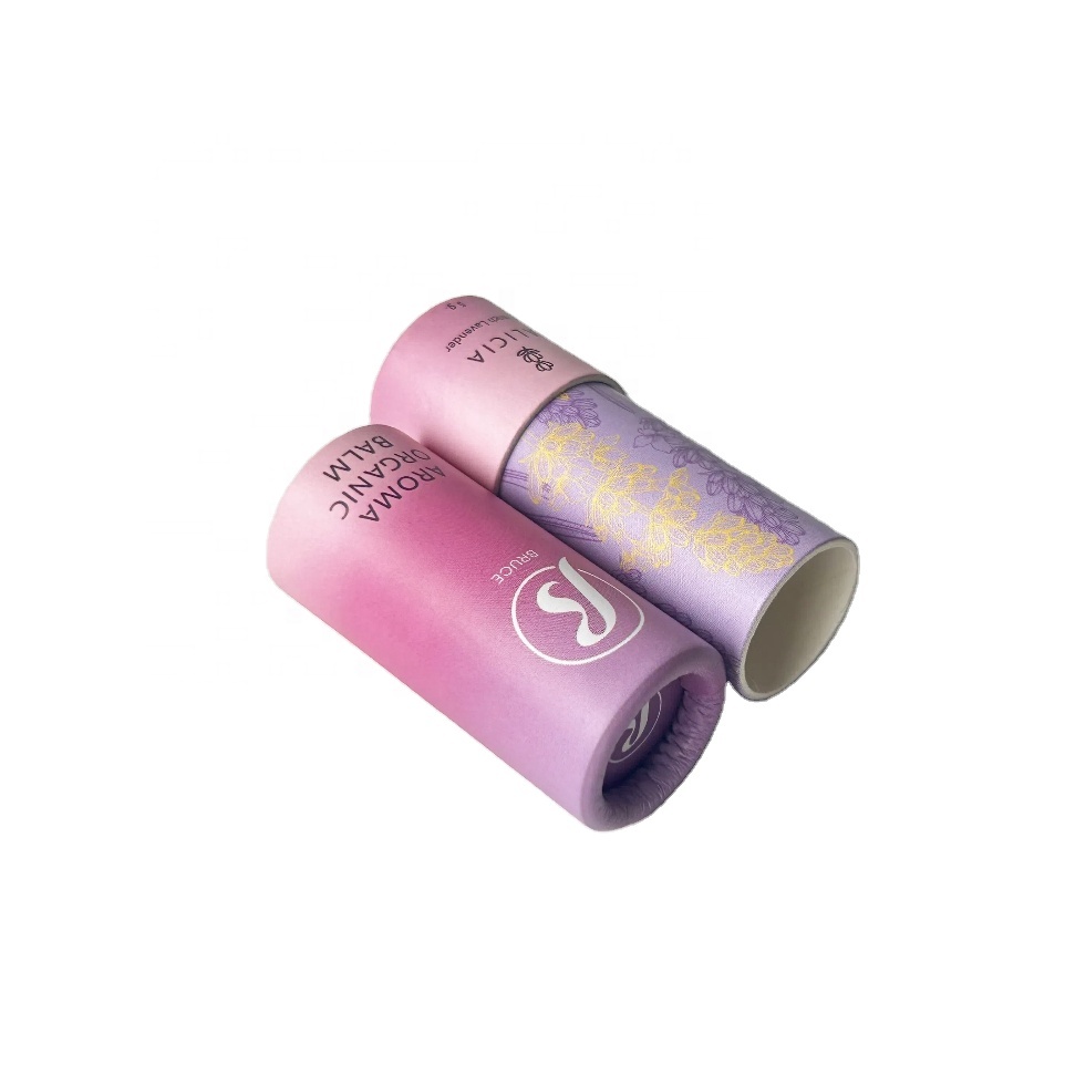 100% Eco Friendly Lip Balm Stick Paper Tubes with Personal Label Oil Proof Kraft Cardboard Cylinder Tube