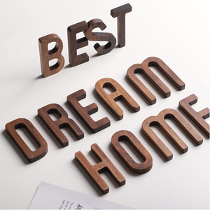 Letras del Alfabeto de Madera de Nogal Macizo de la A a la Z, Hechas a Mano, Ecológicas, Decoración Art <span class=keywords><strong>Deco</strong></span> para Letreros de Pared, Hogar, Bodas, Manualidades, Venta al Por Mayor - Product Image 3