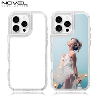 Novelcases - Fundas Protectoras para Teléfono Celular Transparentes, Resistentes al Agua y a los Golpes, con Placa de Aluminio TPU+PC 3 en 1 para Sublimación 2D, Personalizables