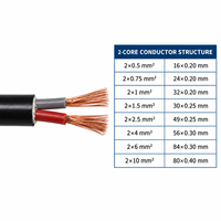 Câble de commande flexible 2 conducteurs 2 x 0,5 mm² H05VV-F RVV en cuivre isolé et gainé PVC 300/500V pour connexions d'instruments