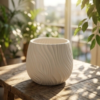 Grandes jardinières créatives, mignonnes, colorées, en plastique durable et légères pour l'extérieur, avec trou de drainage - Décorations de pots de fleurs